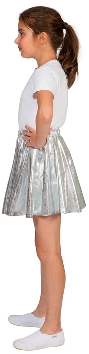 Disco Rok Folie Zilver Kind (one size)