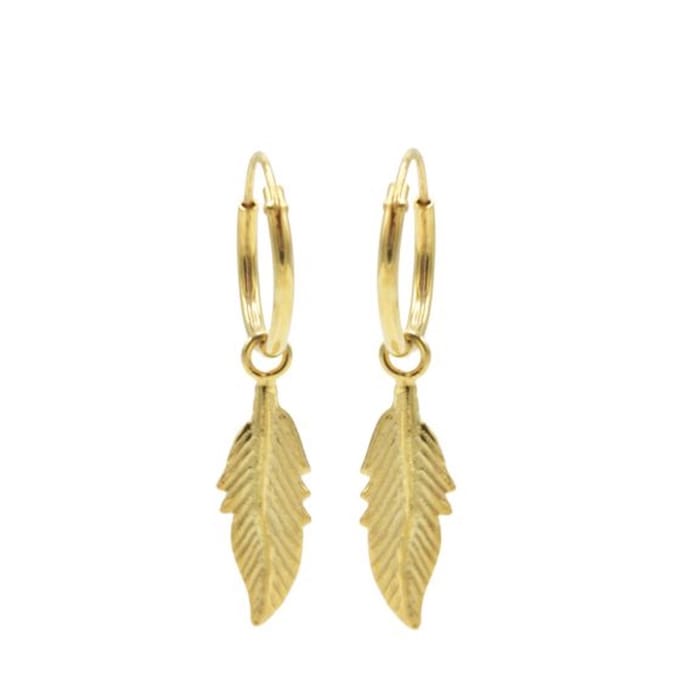 Karma symbols oorbel M2532 feather II goud