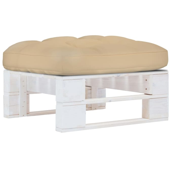 vidaXL - Tuinhocker - pallet - geïmpregneerd - grenenhout - wit