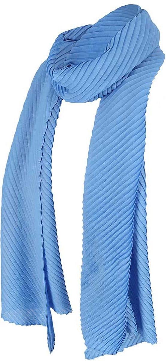 Sarlini Langwerpige Plisse Sjaal Mid Blauw