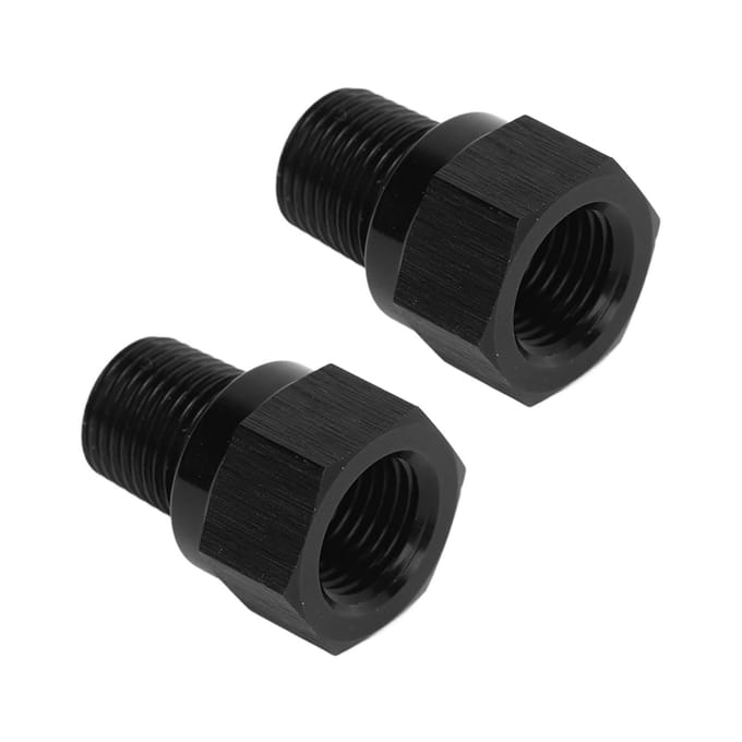 2 stuks 18in NPT Mannelijk naar M10 X 1.0 Vrouwelijk Aluminiumlegering Oliedrukmeter Aftakadapter voor