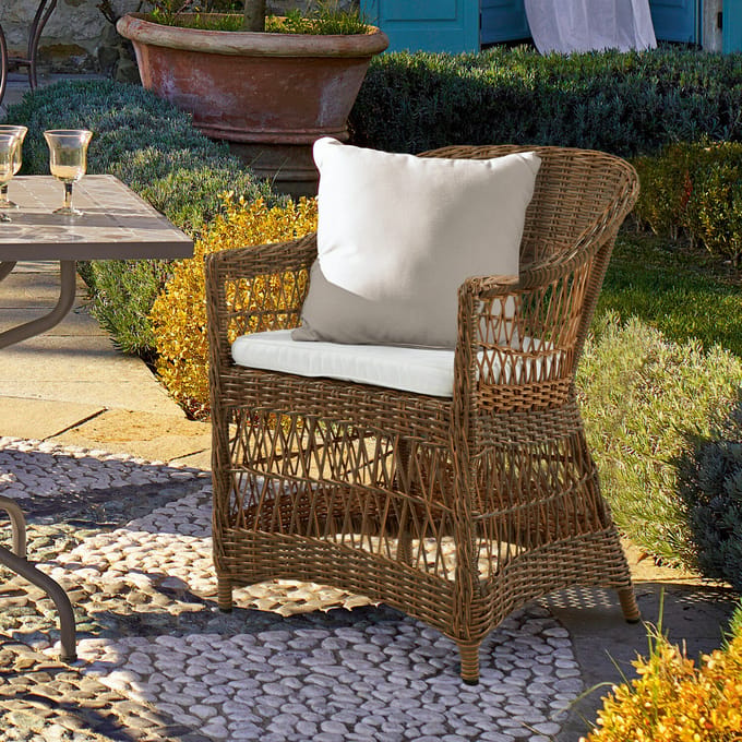 LOBERON Fauteuil Garden Grove bruin/wit