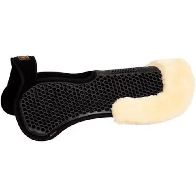 Zachte gel Zadelonderlegger voor paarden met inkeping BR Equitation Hexagonal