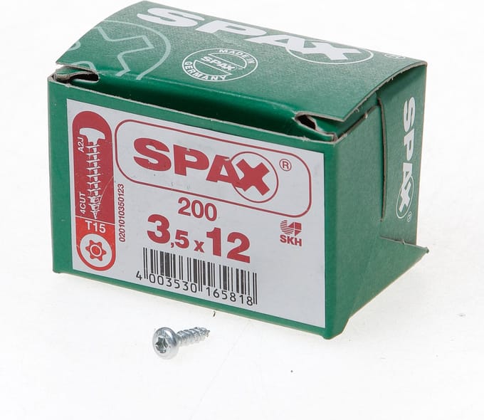 Spax T-star spaanplaatschroef vz ck 3.5x12mm Torx TX15 (1000 st)