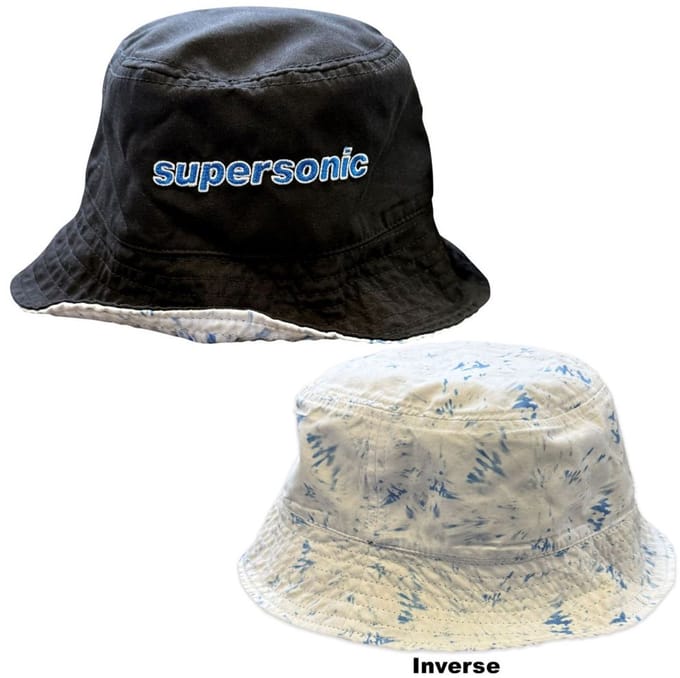 Oasis - Supersonic / Tie Dye Reversible Bucket hat / Vissershoed - Zwart