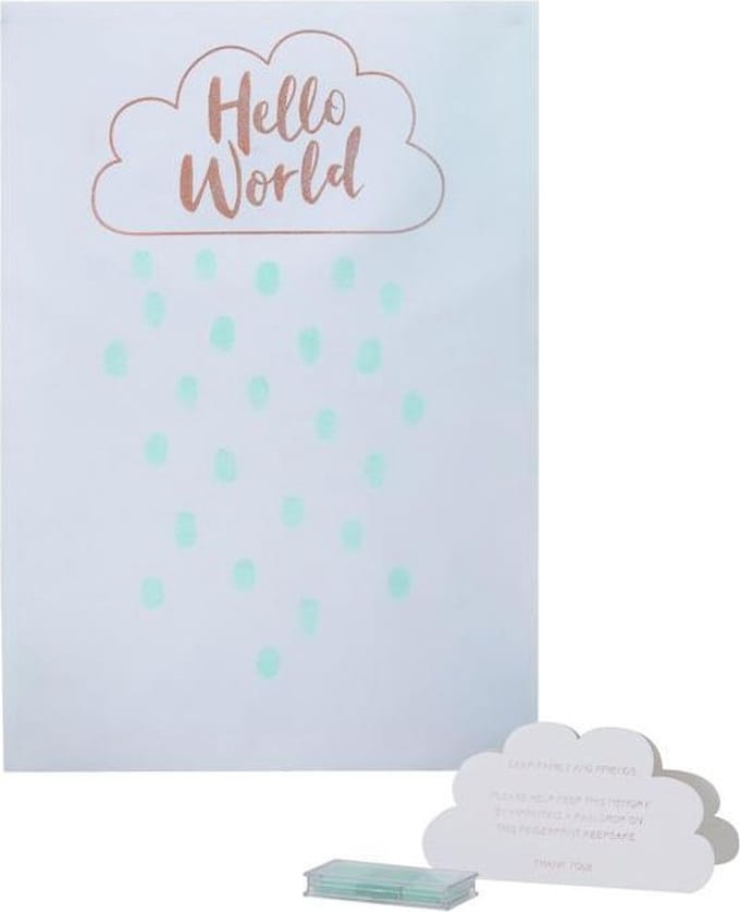 Vingerverf gastenboek - Hello World - 30 x 42 cm