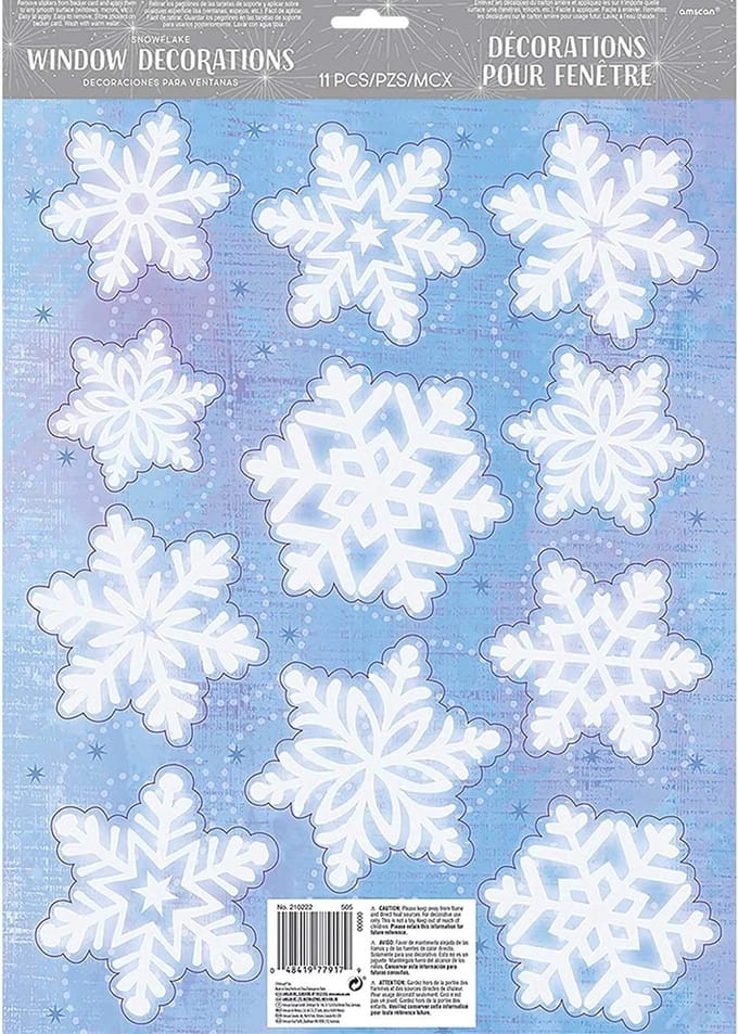 Vinyl Window Decoration Snowflakes 45.7 x 30.5 cm