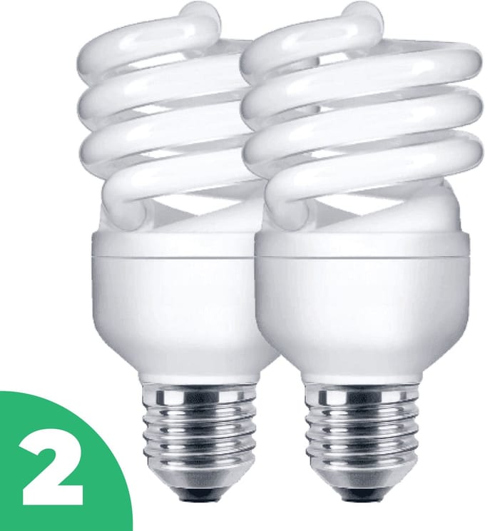 Sidef Spaarlamp E27 - 11W (66W) - Warm Wit Licht - Niet Dimbaar - 2 stuks
