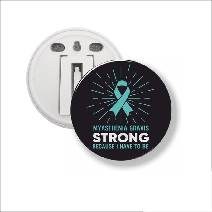 Button Met Clip 58 MM - Myasthenia Gravis Strong