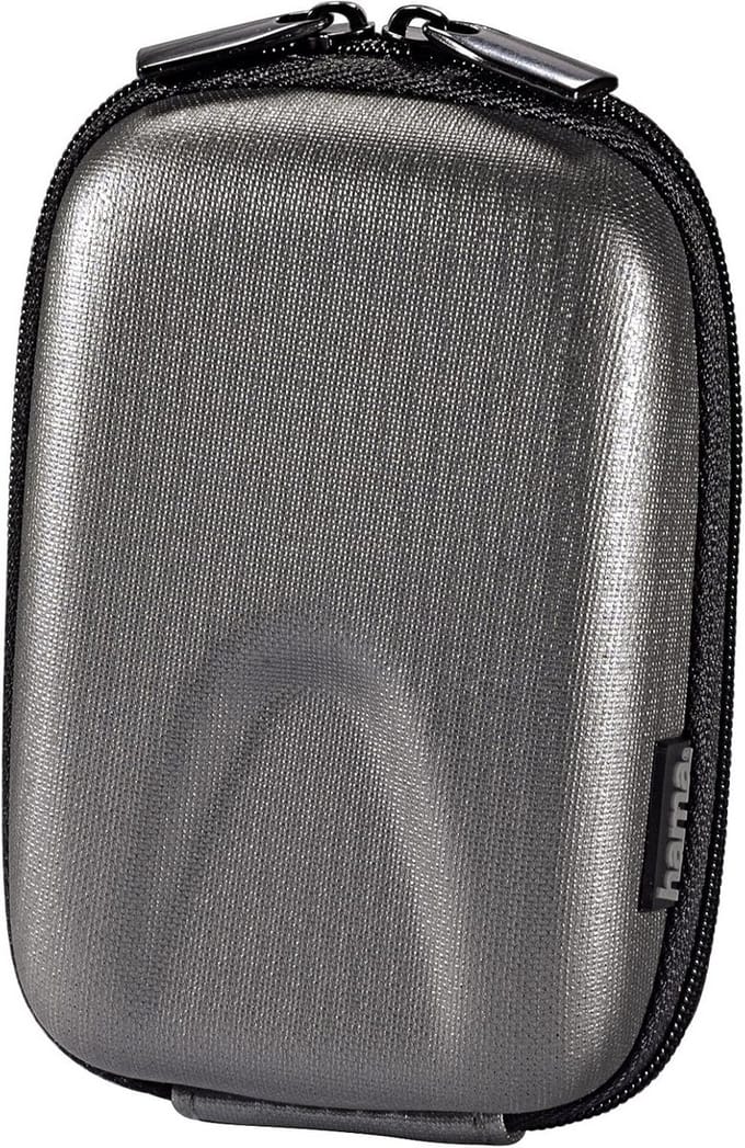 Compacte Hardcase Cameratas met Nekriem en Riemlus - Zilverkleurig