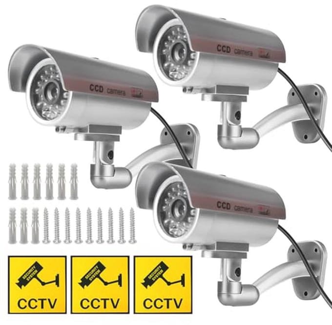 Dummy Bewakingscamera Set van 3 Stuks met Knipperend LED-Licht voor Binnen en Buiten
