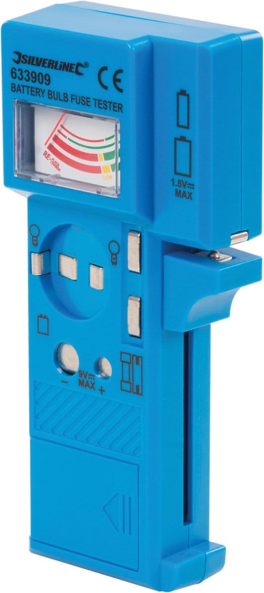 Silverline Batterij, zekering en lamp tester 1,5 V - 9 V