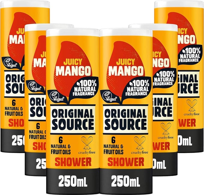 Original Source Juicy Mango - 6 pack - Multipack - Douchegel - No. 1 Vegan Shower Gel in Engeland