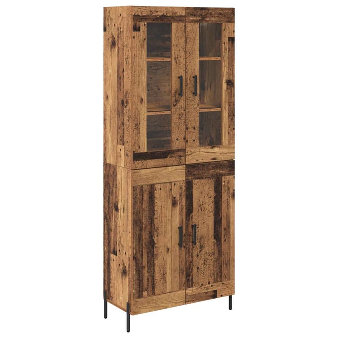 vidaXL Highboard Oud Hout 69,5 x 34 x 180 cm Bewerkt hout