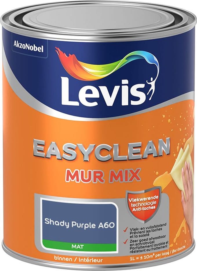 Levis - Easyclean Mur Mat Mix - Shady Purple A60 - Mengverf - 1 L