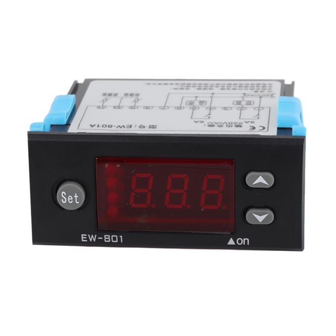 Thermostaat voor temperatuurregeling van zonneboiler met sensor en digitaal display blue