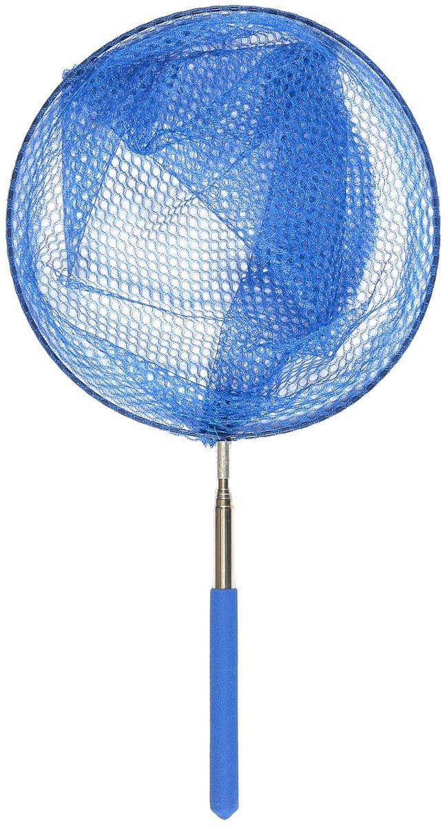 Schepnet - telescopisch- 70 cm - donker blauw - aluminium - visnet / vlindernet - uitschuifbaar