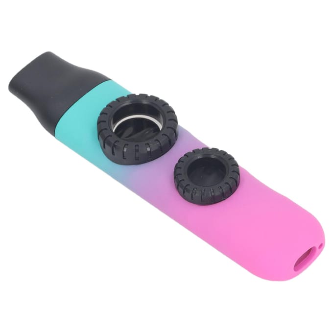 Kazoo Instrument Dubbel Fluitgat Instelbare Toon met Membraan Vervanging Mondstuk pink
