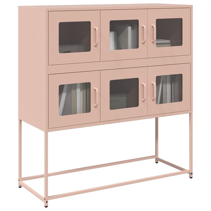 vidaXL - Dressoir - 100,5x39x107 - cm - koudgewalst - staal - roze
