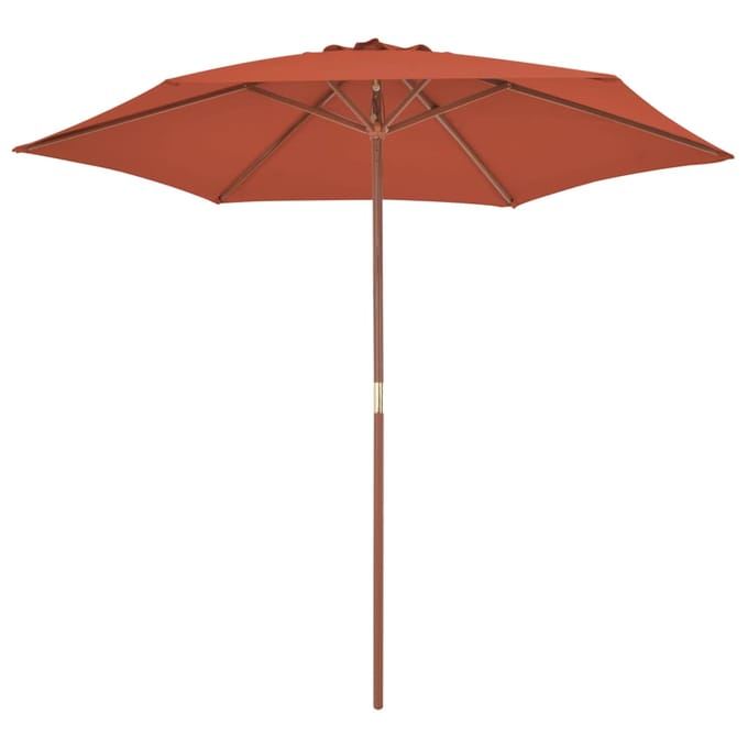 vidaXL - Parasol - met - houten - paal - 270 - cm - terracotta
