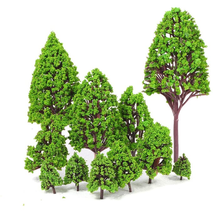 12 STKS Plastic Model Bomen Architectonische Modellen voor Spoorweg Layout Tuin Landschap Landschap Stijl 2 2 green