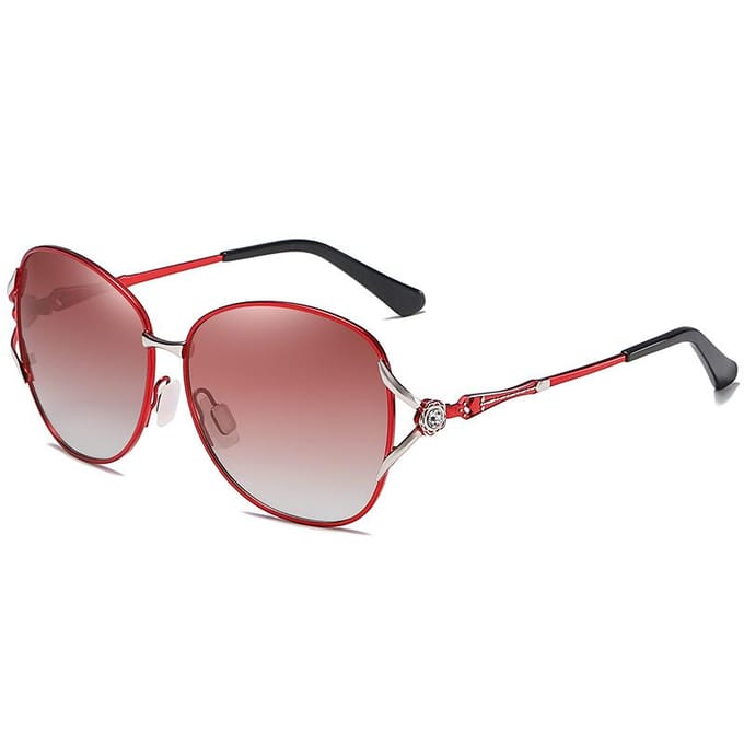 Mode Gepolariseerde Dames Zonnebril Trend Tweekleurige Verloop Zonnebril Grote Doos Met Studs Ogen.