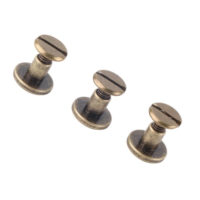 20 pièces Vis à tête plate Cuivre Laiton Écrous Clous Rivets Accessoire Capuchon Cuir 6.5mm