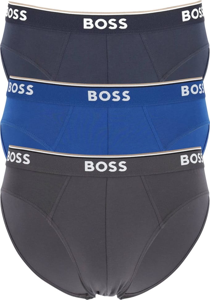 HUGO BOSS Power briefs (3-pack) - heren slips - blauw - navy - grijs