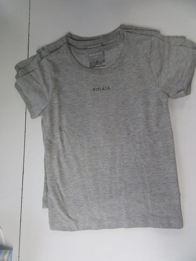 Wiplala - 3 pack - Tshirt set - Grijst - Korte mouw - Jongen , 5/ 6 jaar