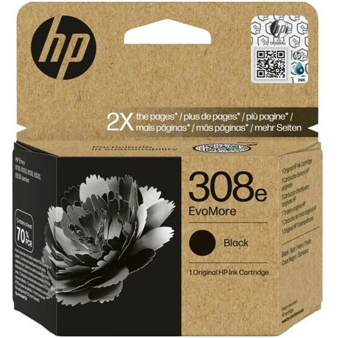 HP 308e EvoMore originele zwarte inktcartridge