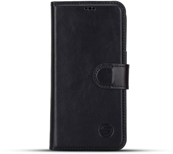Solidenz hoesje geschikt voor iPhone 15 Pro Max – Moda Book case van echt leer met pasjeshouder – zwart