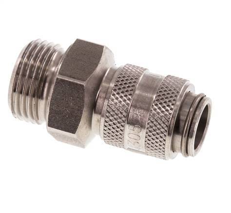 RVS DN 5 Luchtkoppeling Snelkoppeling G 3/8 inch Buitendraad - CLS5-M-S-038