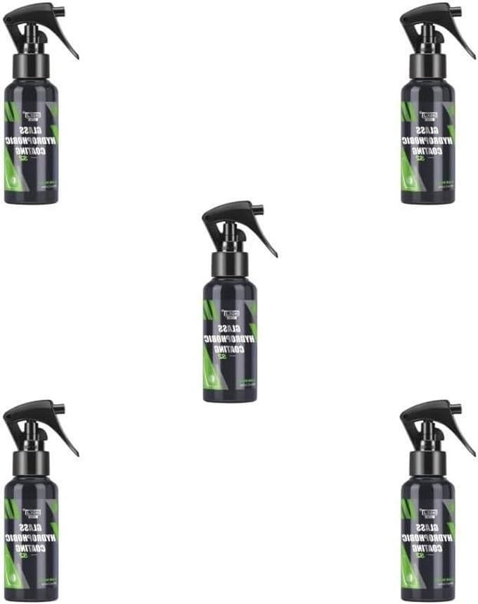 Glas Coating Set - Hydrofobe Spray - Veilig Rijden - Zelfreinigend Effect - 5 x 100ml - Transparant