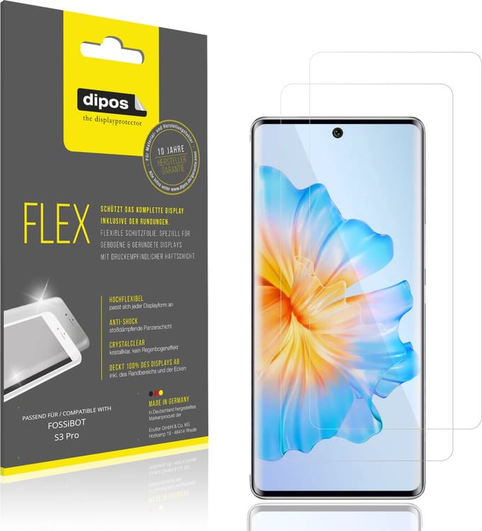 dipos – 2x Beschermfolie geschikt voor FOSSiBOT S3 Pro | 3D Full Cover Screenprotector | 100% Passend