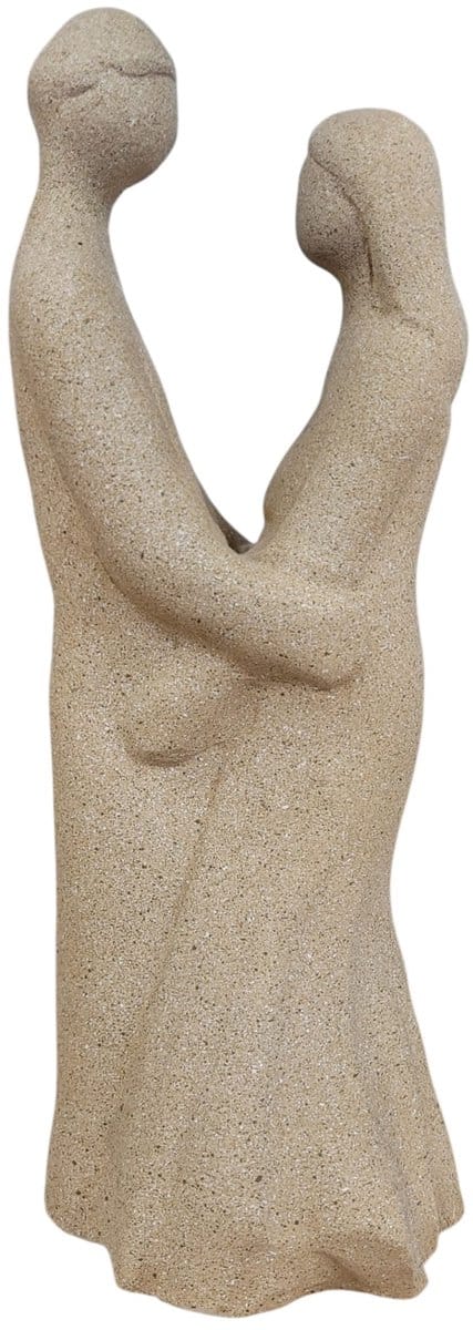 Beeld huwelijk - jubileum trouwen - creme - steen hars - 12x12x28 cm