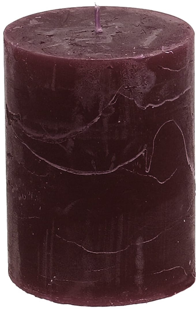 Effen gekleurde kaarsen bordeaux 60x80mm 4st, 4 Stück