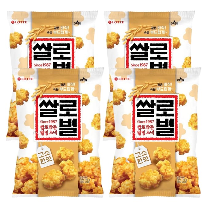 Lotte Salrobyeol Hartige Rijstcrackers Gebakken Snack 624g (156g x 4) black