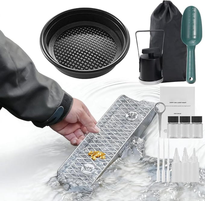 Goud Zoek Kit - Prospectie Set - Buiten Verkenning - Efficiënte Goudscheiding - 31 x 9 x 4 cm