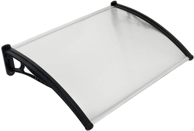 Modulaire Luifel - Voortent Polycarbonaat - Bescherming Buiten - Honingraat Structuur - 120x100cm - Transparant