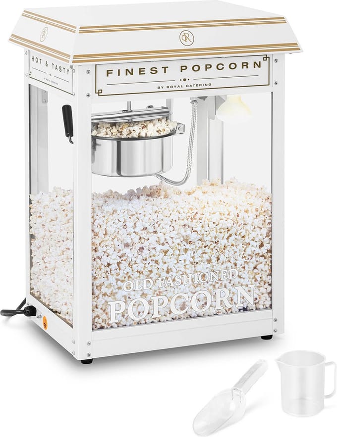 Royal Catering Popcornmachine - wit en goud 10011101
