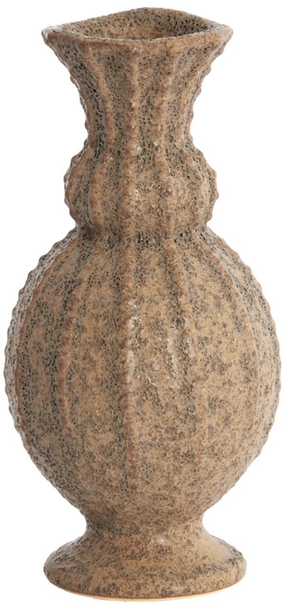 Vaas Ø8,5x17 cm SORREL keramiek mat donker bruin
