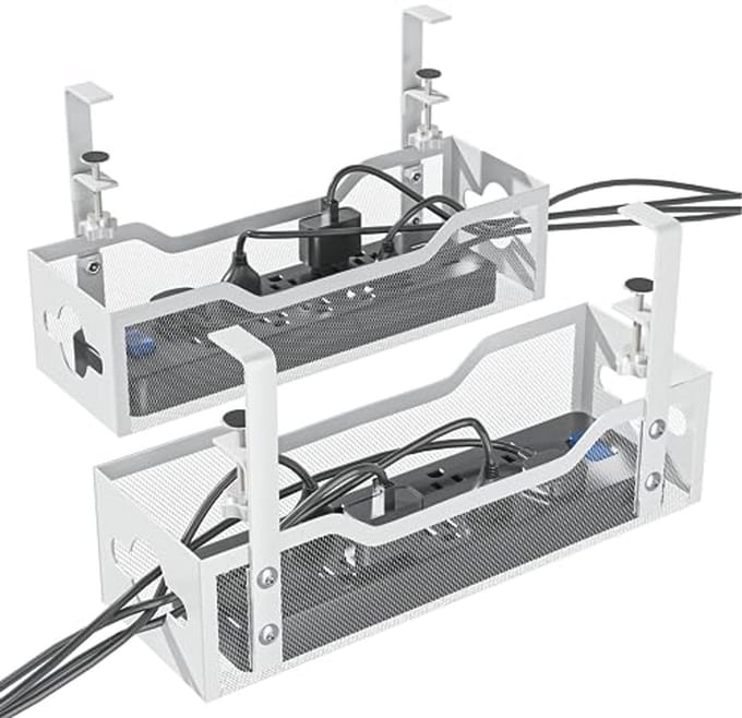 Onder bureau kabelmanagement tray - 2-pack voor een nette werkplek zonder schade