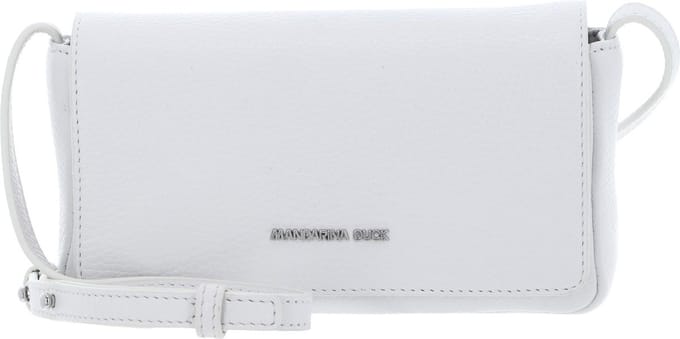 MANDARINA DUCK Leren Schoudertas Mellow Leather Crossover Bag Nimbus Cloud Wit