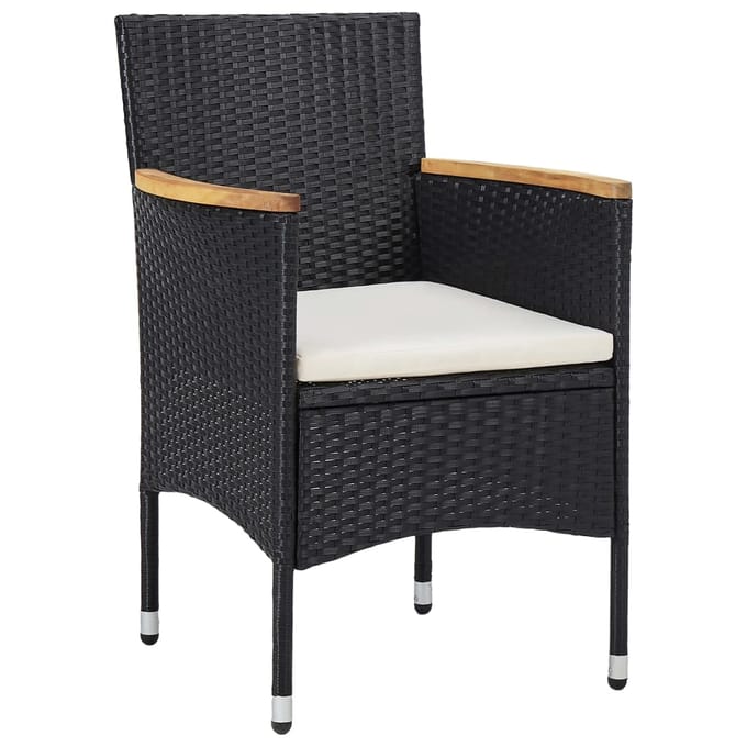 vidaXL - 5-delige - Tuinset - poly - rattan - zwart