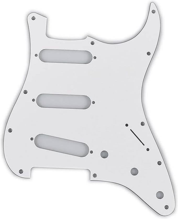 Fender 991360000 pickguard Strat®, SSS, 11 screw holes, 3-ply, white