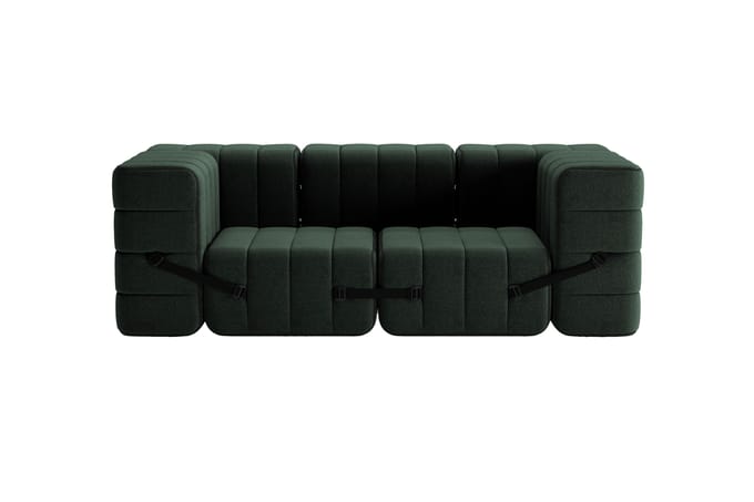 Ambivalenz Curt 7er Set z.B Flexibler 2-Sitzer mit Armlehnen - Dama 0061 (donkergroen)