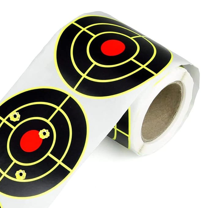 3 Inch Spatdoelen Stickers Zelfklevend Reactief Papier Doelwit voor Oefening Fluorescerend Geel Rood 100 Stuks Per Rol