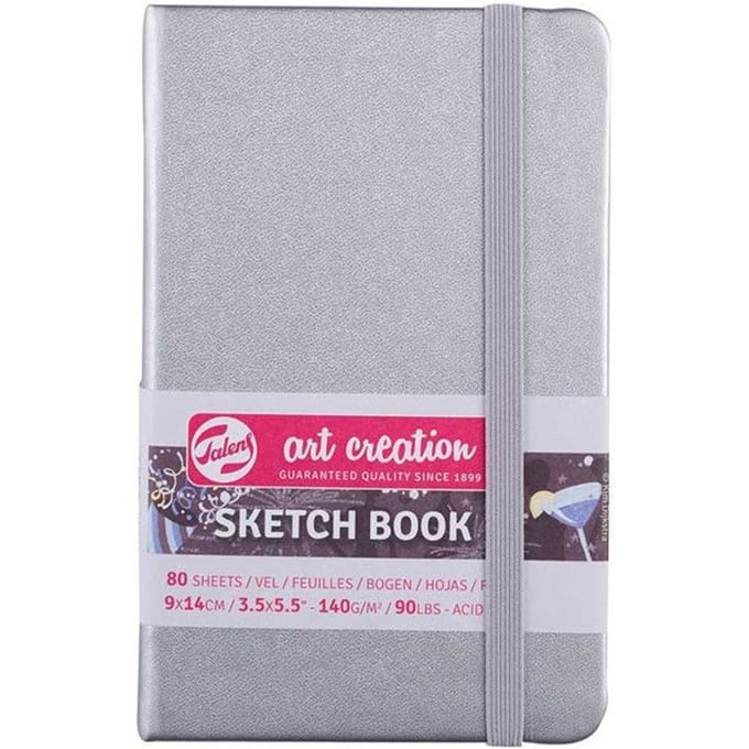 Carnet Croquis 9x14 cm - 80 feuilles - 140g - Argent - Royal Talens
