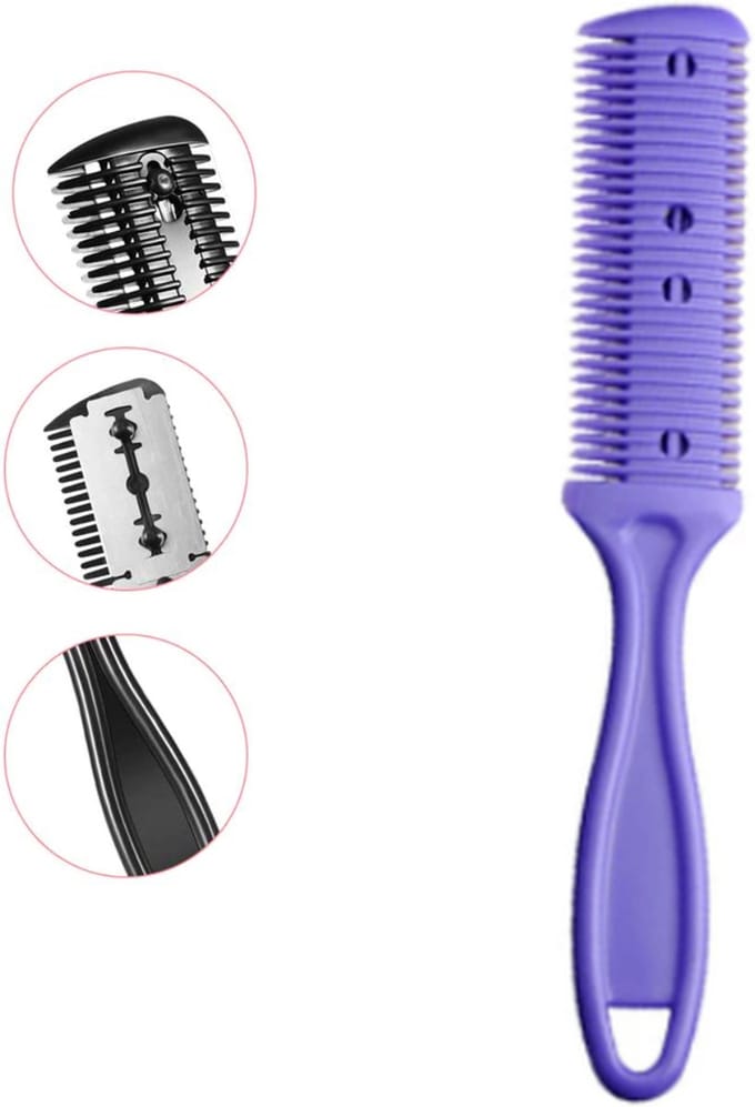Trimkam Cabantis-Haar scheermes-Styling Tool-Kapper Kam-Haar Kam-Barbier-Inclusief scheermes-Paars