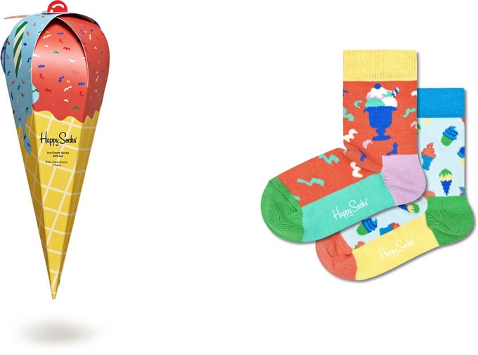 Happy Socks XKICE02-0200 2-Pack Ice Cream Socks Gift Set 7-9Y